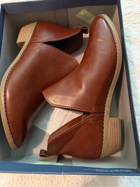 Women's Brown Leather Chelsea Ankle Boots